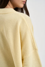 Maglione donna con spacchi laterali giallo pastello F03O0094 GIALLO PHILIA LOFT 