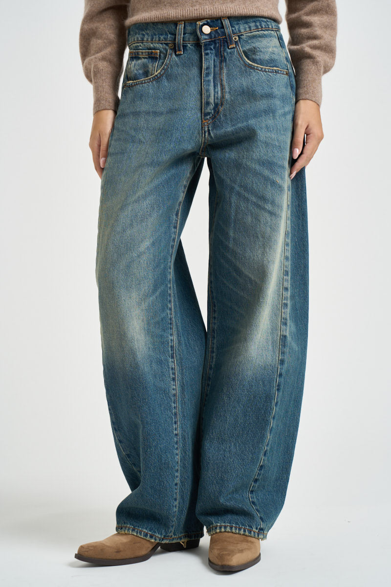 Jeans donna gamba ampia blu denim G03V0020  PHILIA LOFT 