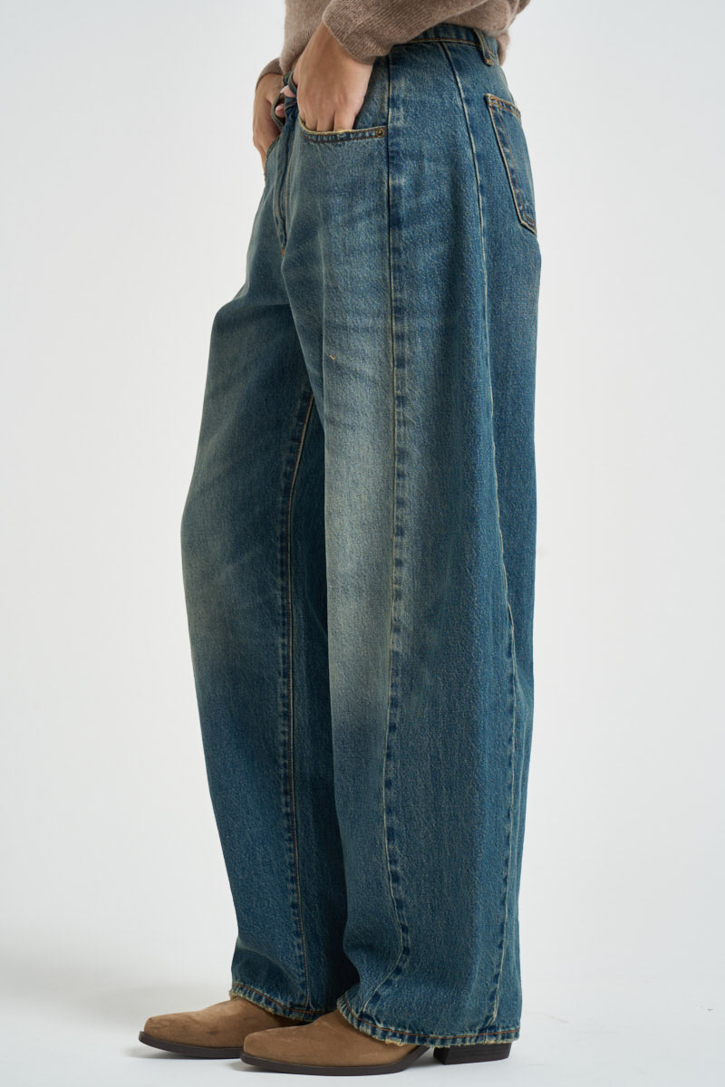 Jeans donna gamba ampia blu denim G03V0020  PHILIA LOFT 