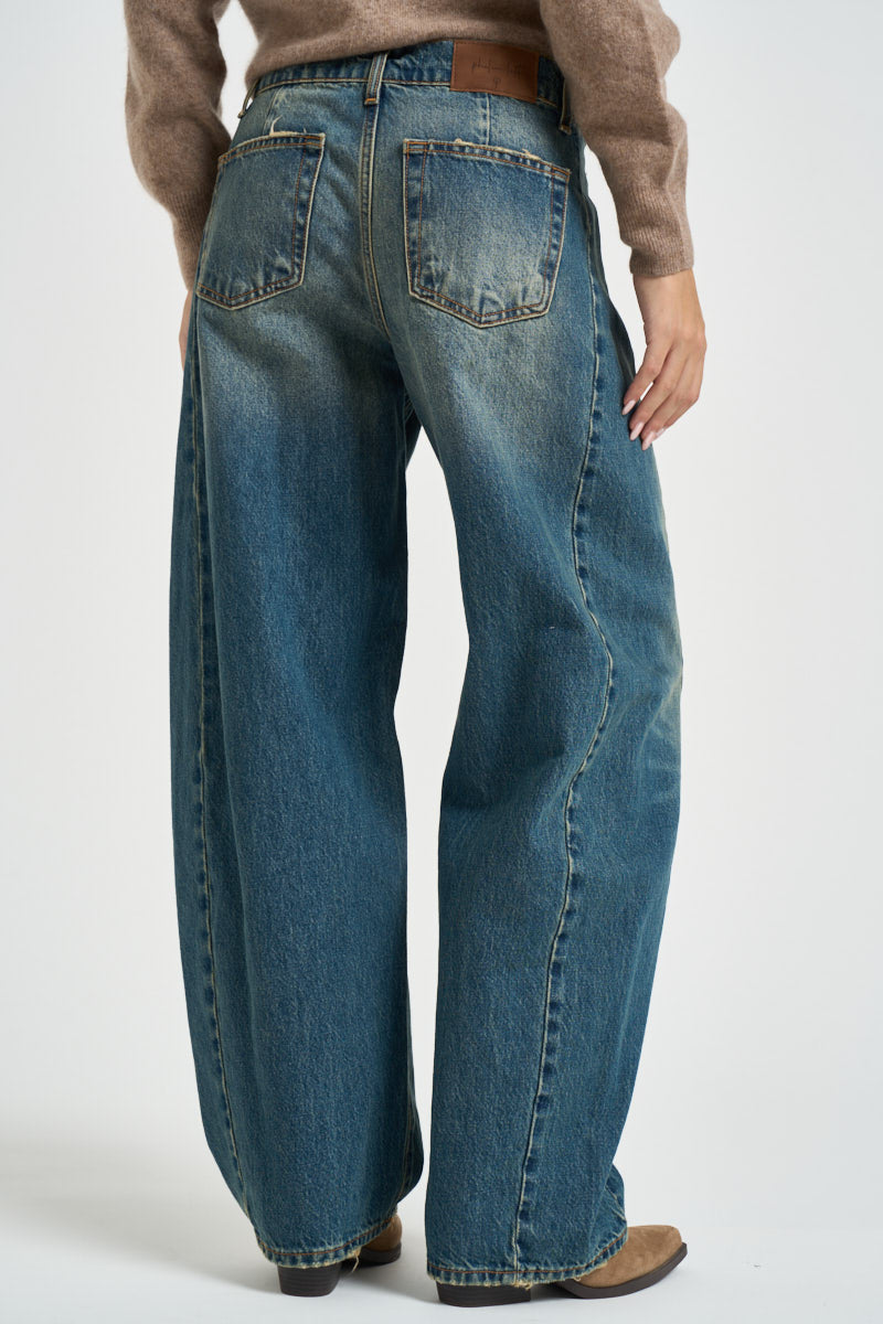 Jeans donna gamba ampia blu denim G03V0020  PHILIA LOFT 