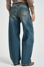 Jeans donna gamba ampia blu denim G03V0020  PHILIA LOFT 