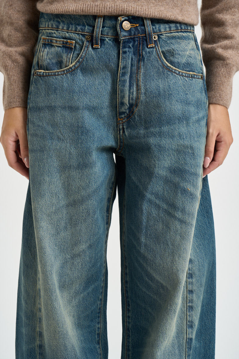 Jeans donna gamba ampia blu denim G03V0020  PHILIA LOFT 