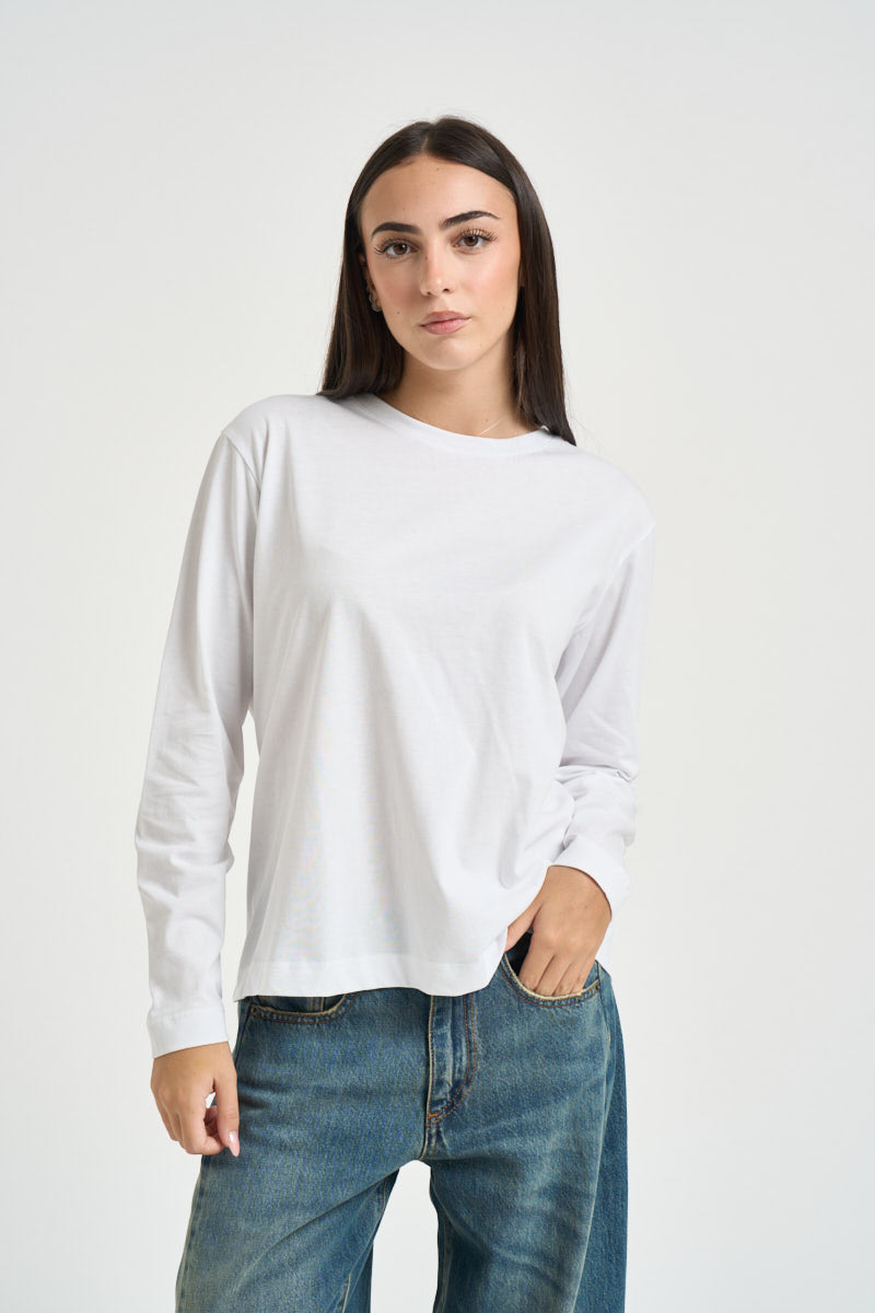 Maglia donna maniche lunghe bianca M03E0004 BIANCO PHILIA LOFT 