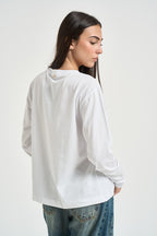 Maglia donna maniche lunghe bianca M03E0004 BIANCO PHILIA LOFT 