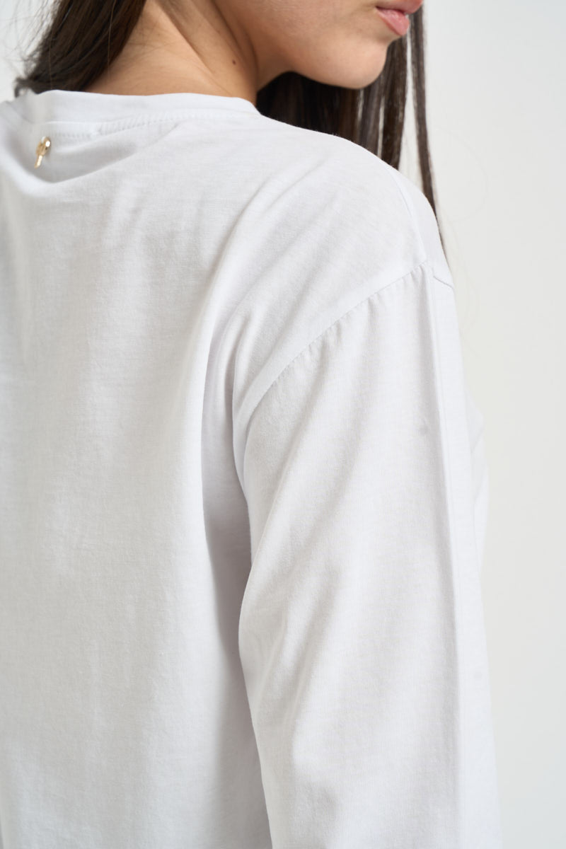Maglia donna maniche lunghe bianca M03E0004 BIANCO PHILIA LOFT 