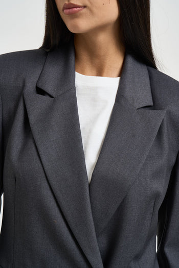 Blazer donna doppiopetto grigio antracite - 3