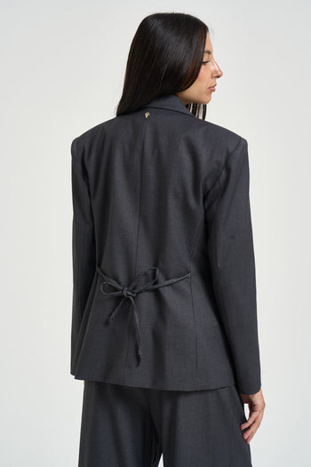 Blazer donna doppiopetto grigio antracite - 5