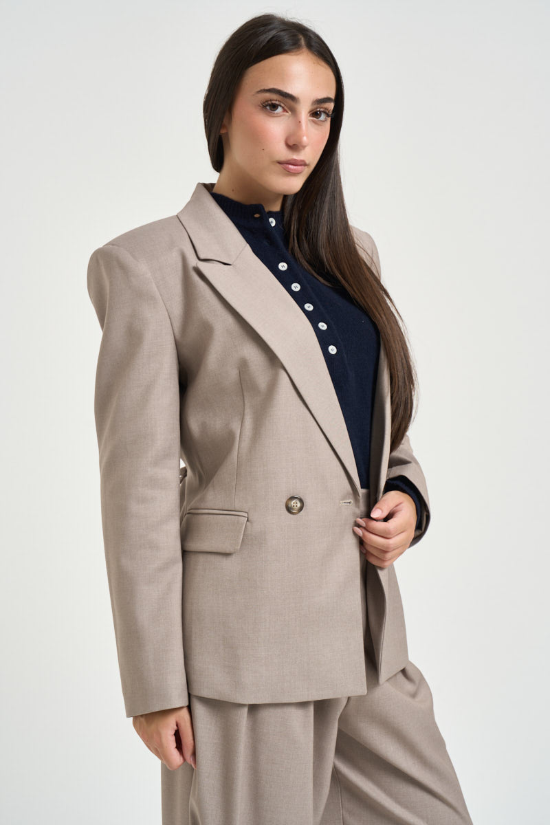 Blazer donna doppiopetto tortora M03N0061 CASHA PHILIA LOFT 