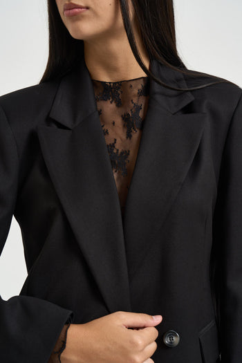Blazer donna doppiopetto nero - 3