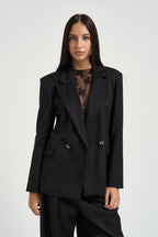 Blazer donna doppiopetto nero M03N0061 NERO PHILIA LOFT 
