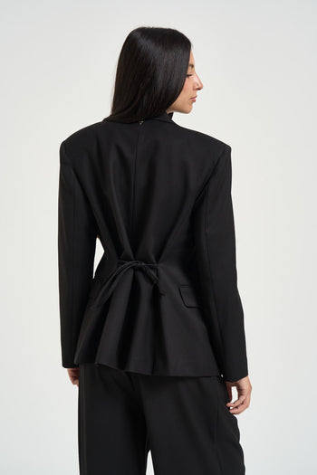 Blazer donna doppiopetto nero - 6