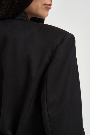 Blazer donna doppiopetto nero - 7
