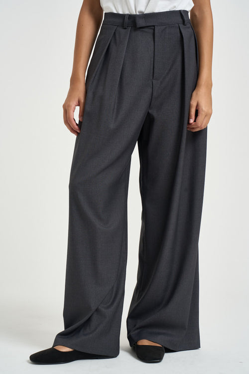 Pantaloni donna con pinces grigio antracite - 1