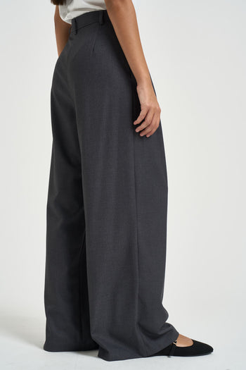 Pantaloni donna con pinces grigio antracite - 4