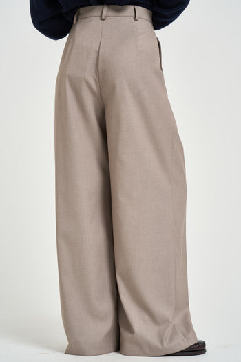 Pantaloni donna con pinces tortora - 3