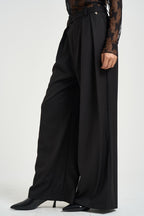 Pantaloni donna con pinces neri M03N0062 NERO PHILIA LOFT 
