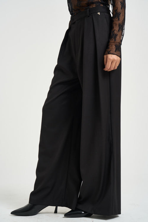 Pantaloni donna con pinces neri - 2
