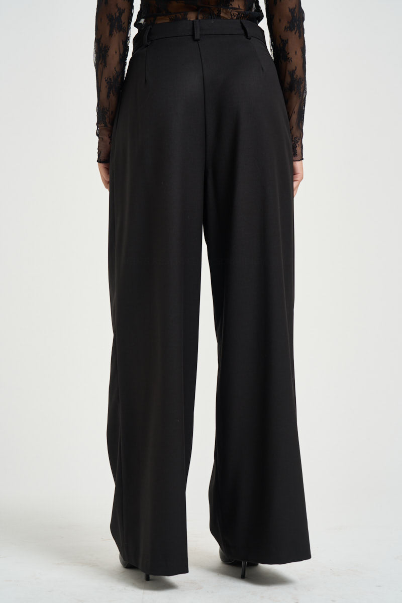 Pantaloni donna con pinces neri M03N0062 NERO PHILIA LOFT 