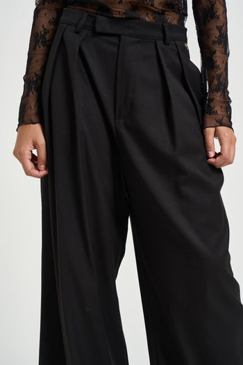 Pantaloni donna con pinces neri - 5