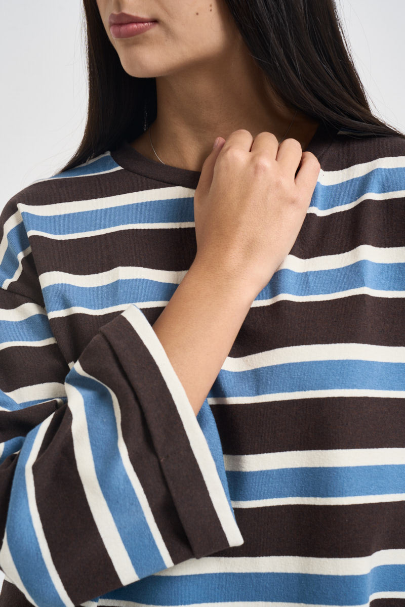 Maglia donna a righe moro R03L0354 MORO PHILIA LOFT 