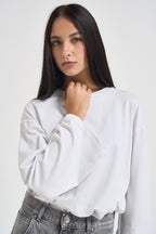 T-shirt donna con maniche svasate bianca R03L0567 BIANCO PHILIA LOFT 