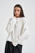 Maglia donna girocollo bianco panna R03L0591 PANNA PHILIA LOFT 