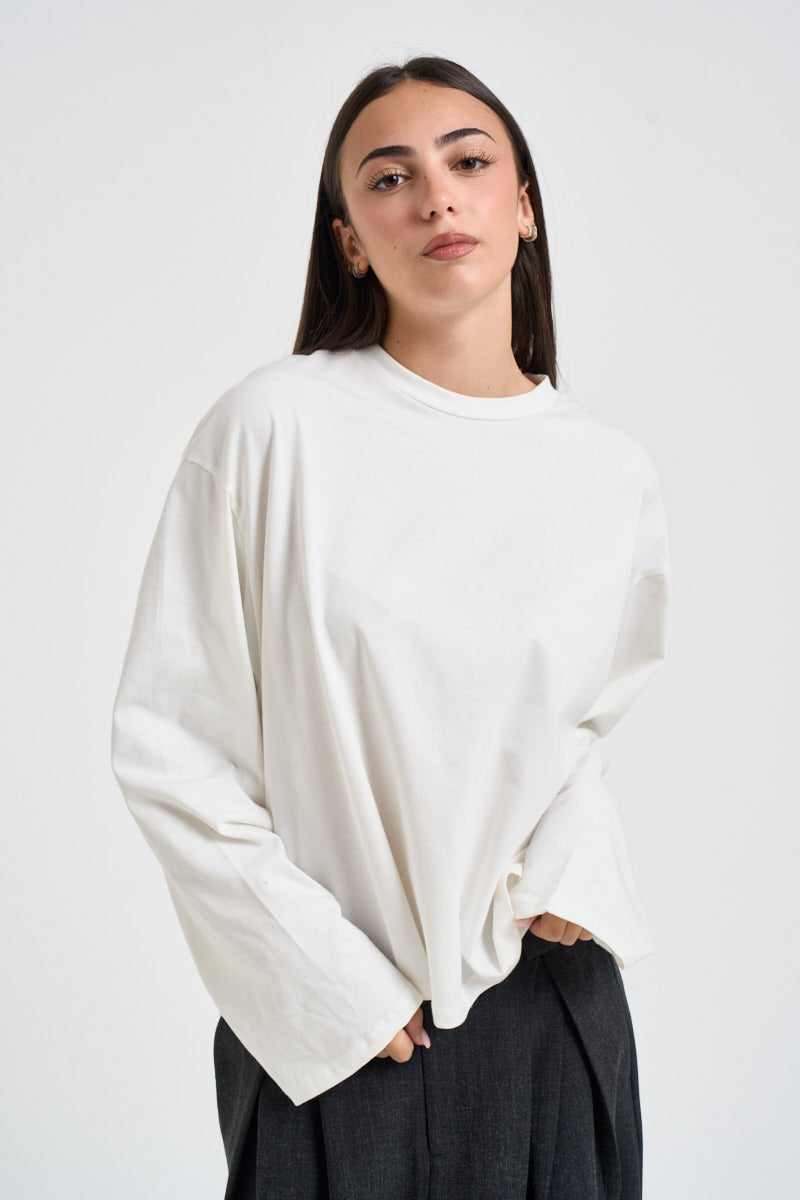 Maglia donna girocollo bianco panna R03L0591 PANNA PHILIA LOFT 