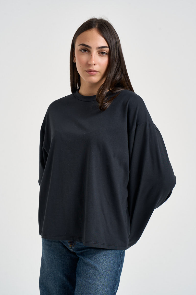 Maglia donna girocollo blu petrolio R03L0591 PIOMBO PHILIA LOFT 