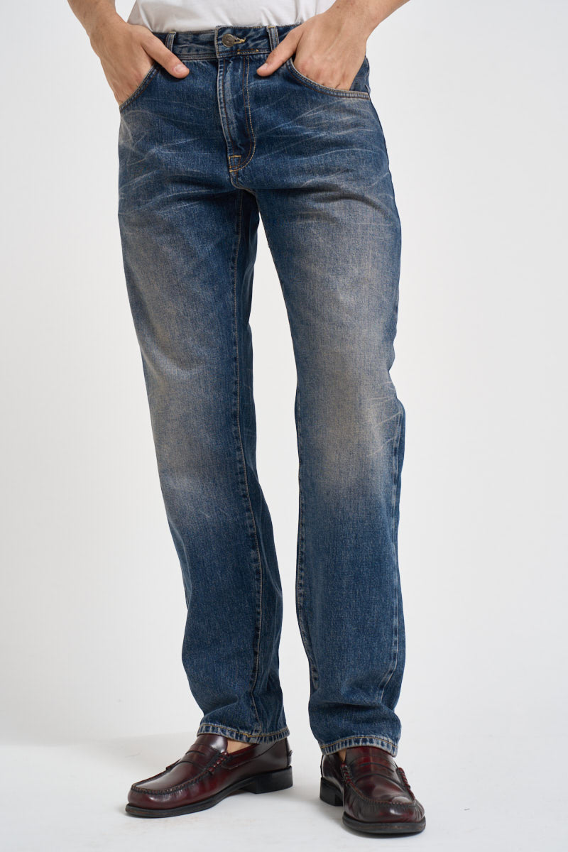 Jeans uomo gamba dritta blu medio BIGHORN RSEL19 PONT DENIM 