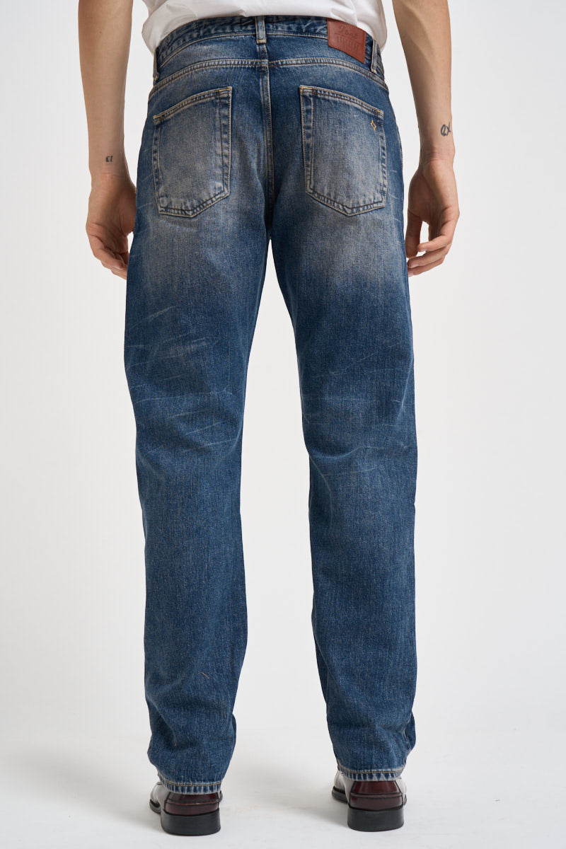 Jeans uomo gamba dritta blu medio BIGHORN RSEL19 PONT DENIM 