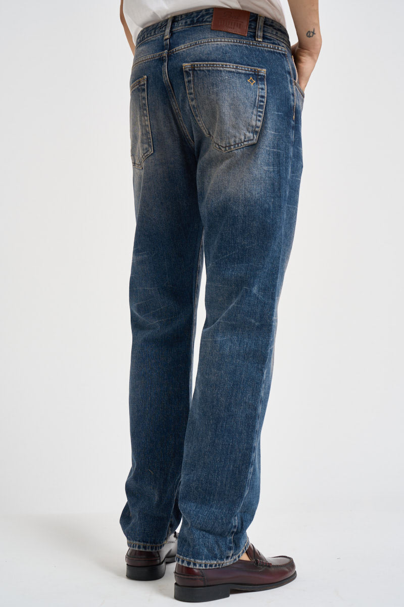 Jeans uomo gamba dritta blu medio BIGHORN RSEL19 PONT DENIM 