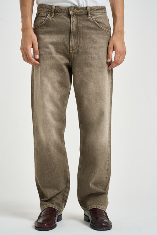 Jeans uomo wide leg grigio dèlavè - 1