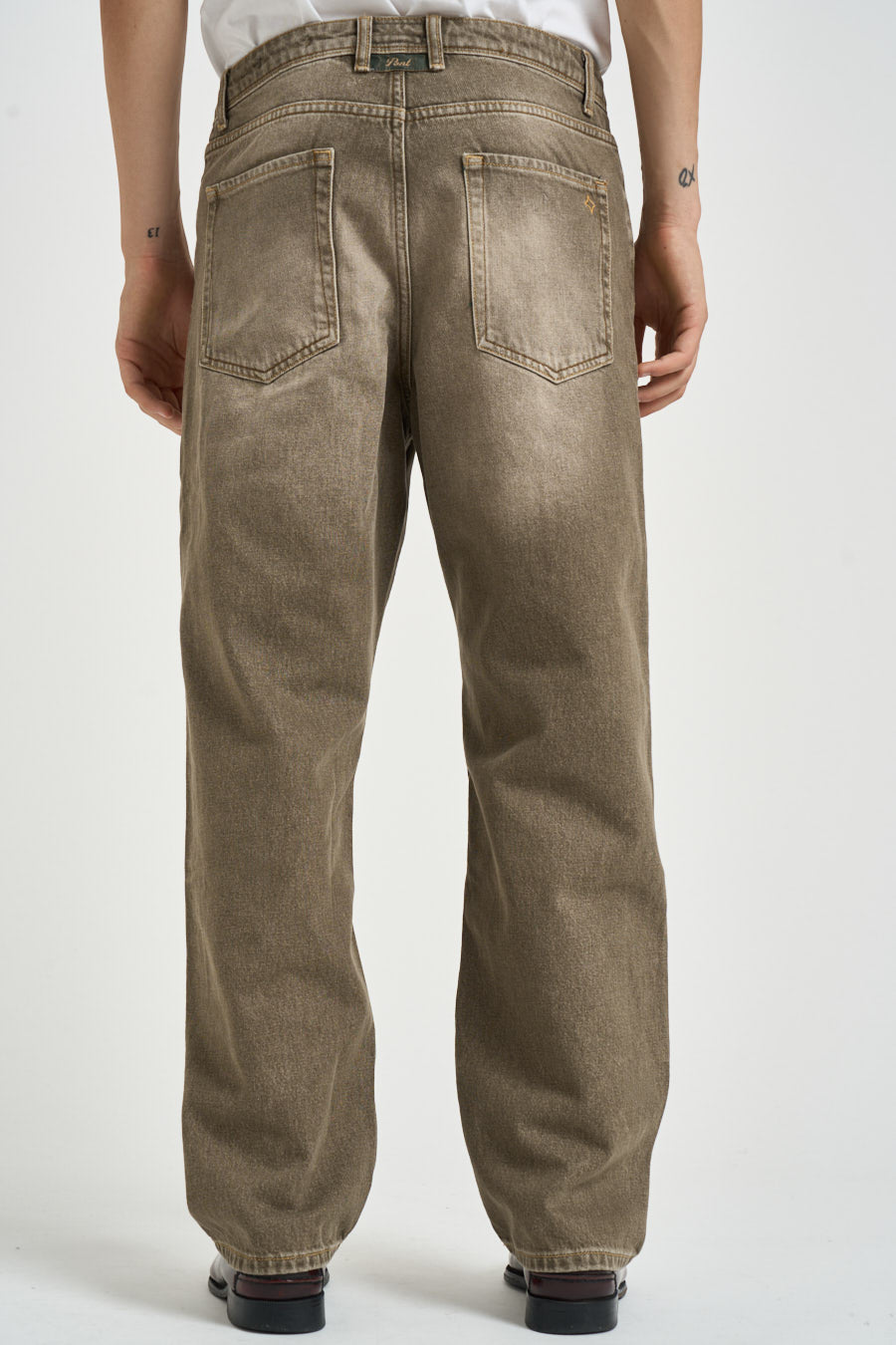 Jeans uomo wide leg grigio dèlavè CLEVELAND RBMCKAK PONT DENIM 