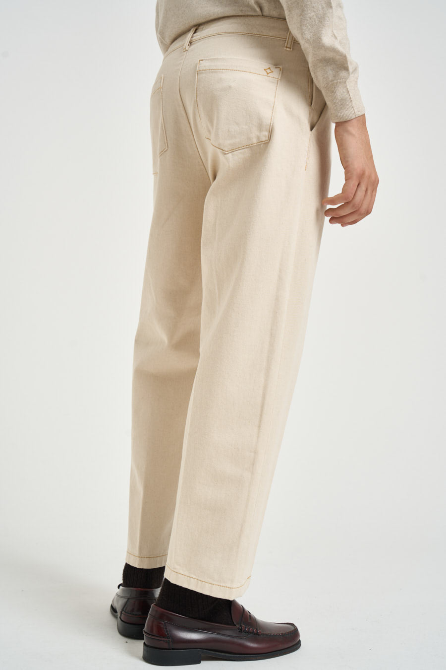Pantalone uomo con pinces panna DELAMERE RNAT PONT DENIM 