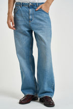Jeans uomo wide fit in denim lavaggio medio RIOGRANDE RATM38 PONT DENIM 