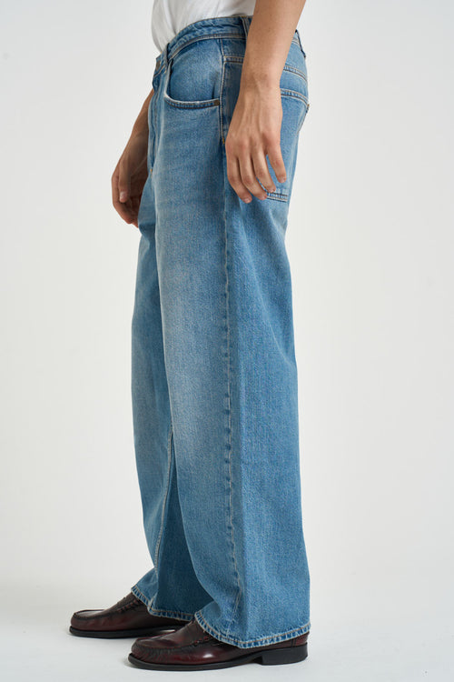 Jeans uomo wide fit in denim lavaggio medio - 2