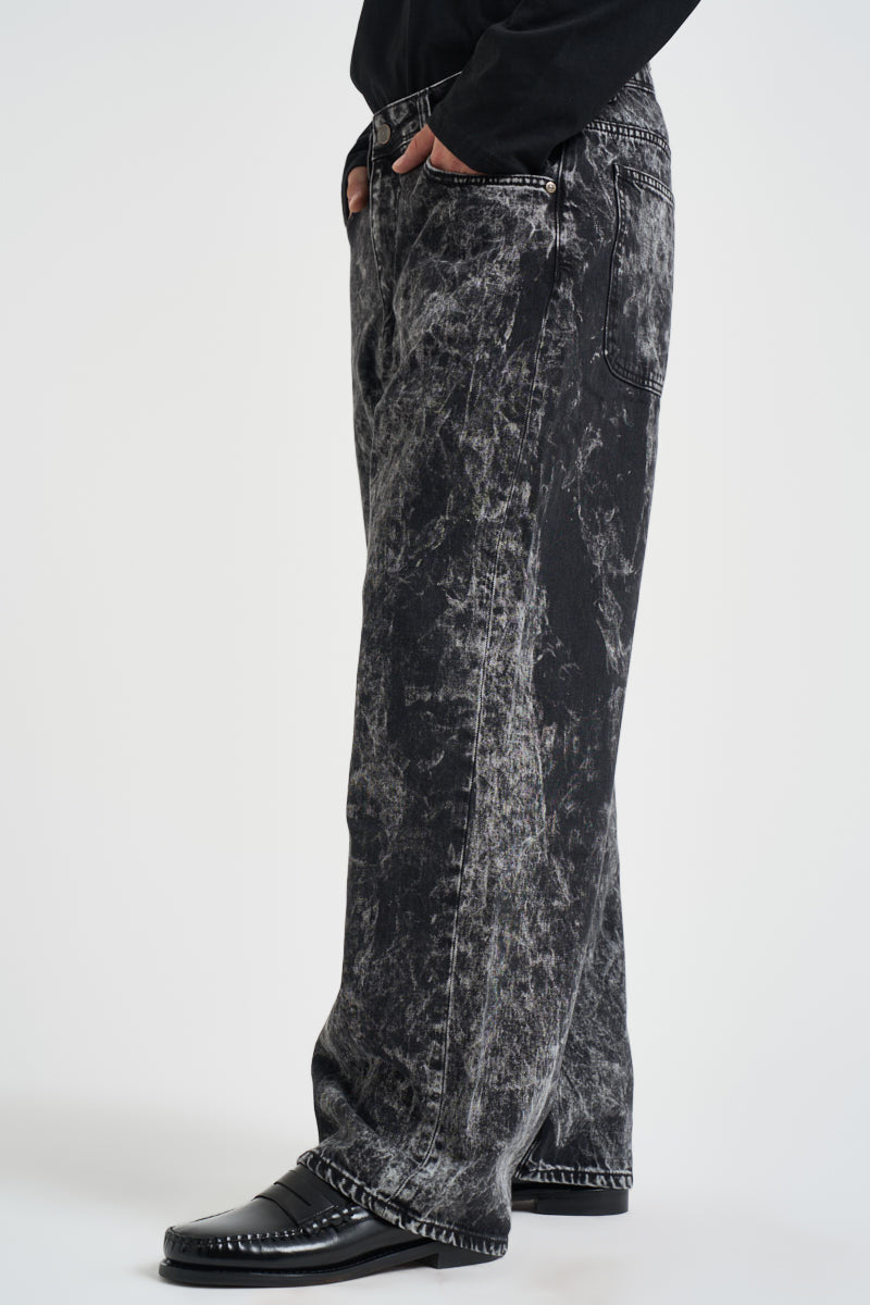 Jeans uomo lavaggio effetto marmorizzato grigio neri RIOGRANDE RSPN90 PONT DENIM 
