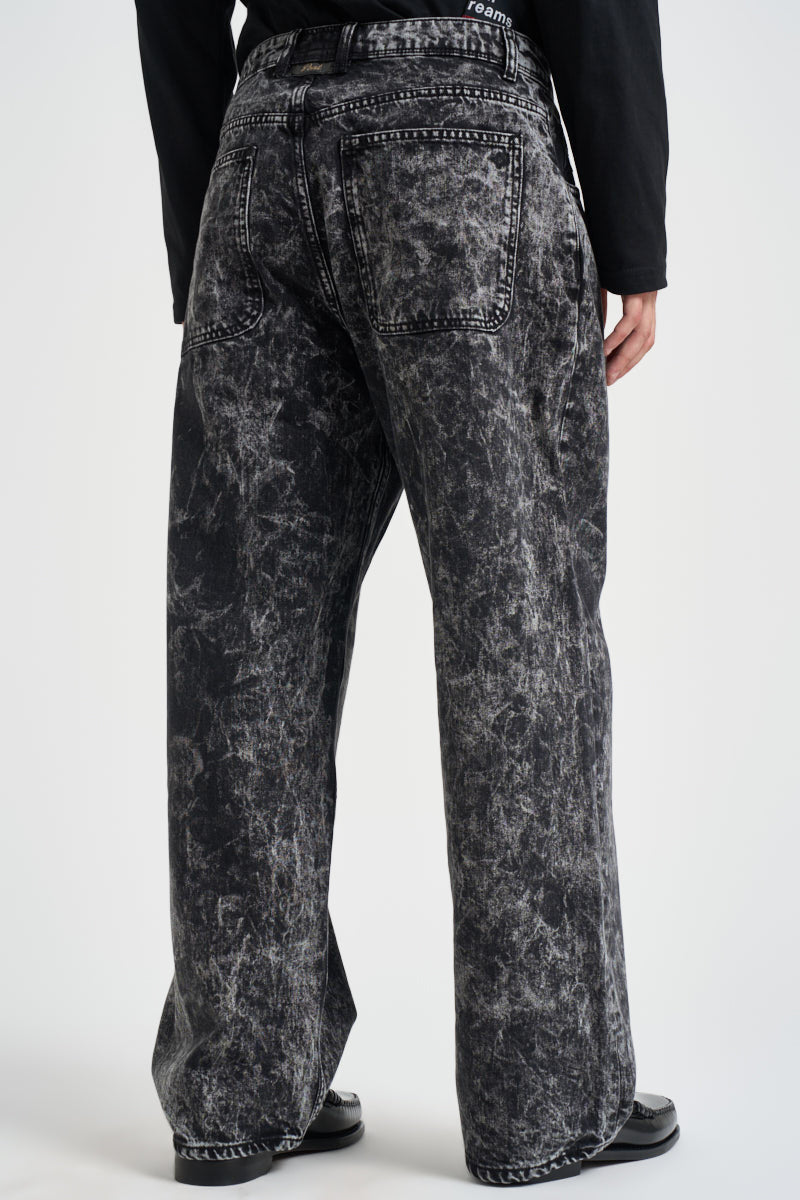 Jeans uomo lavaggio effetto marmorizzato grigio neri RIOGRANDE RSPN90 PONT DENIM 