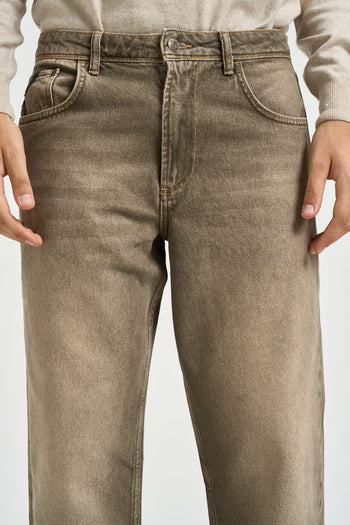 Jeans uomo loose fit in denim fango - 5
