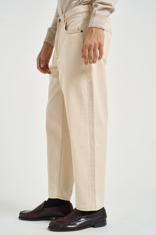 Jeans uomo loose fit panna - 2