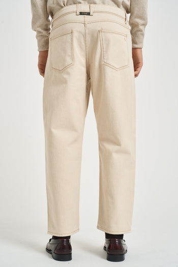 Jeans uomo loose fit panna - 3