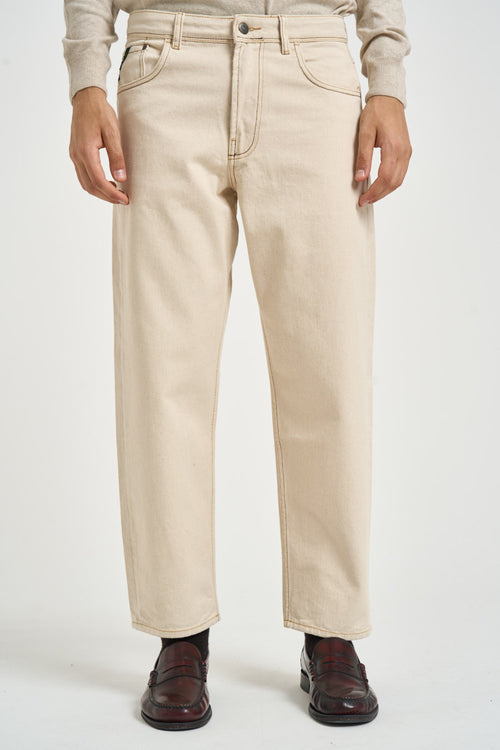 Jeans uomo loose fit panna - 1
