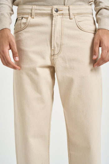 Jeans uomo loose fit panna - 5