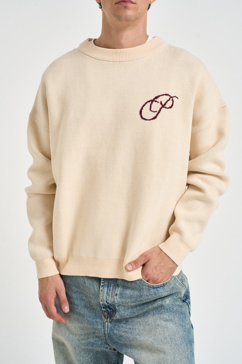 Maglione uomo girocollo ecrù 1180040 0107 PROHIBITED 
