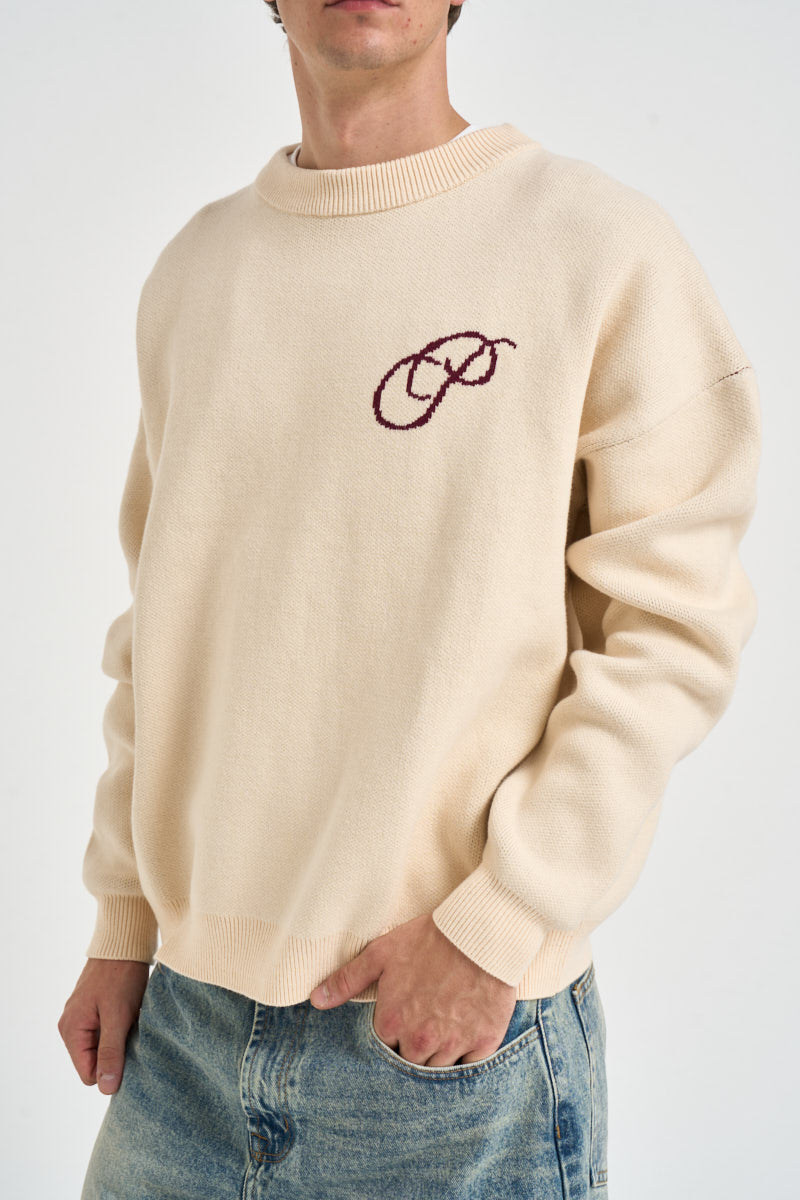 Maglione uomo girocollo ecrù 1180040 0107 PROHIBITED 
