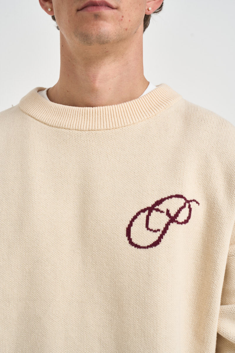 Maglione uomo girocollo ecrù 1180040 0107 PROHIBITED 