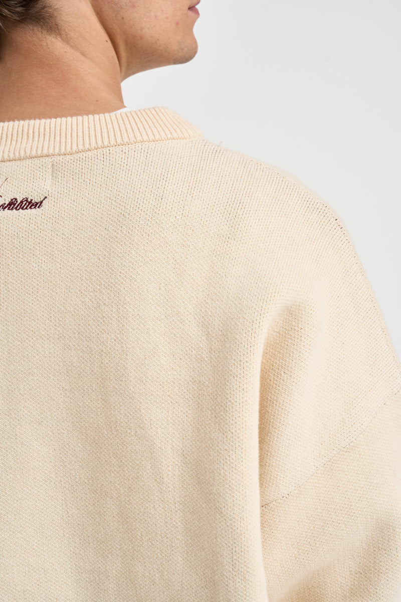 Maglione uomo girocollo ecrù 1180040 0107 PROHIBITED 