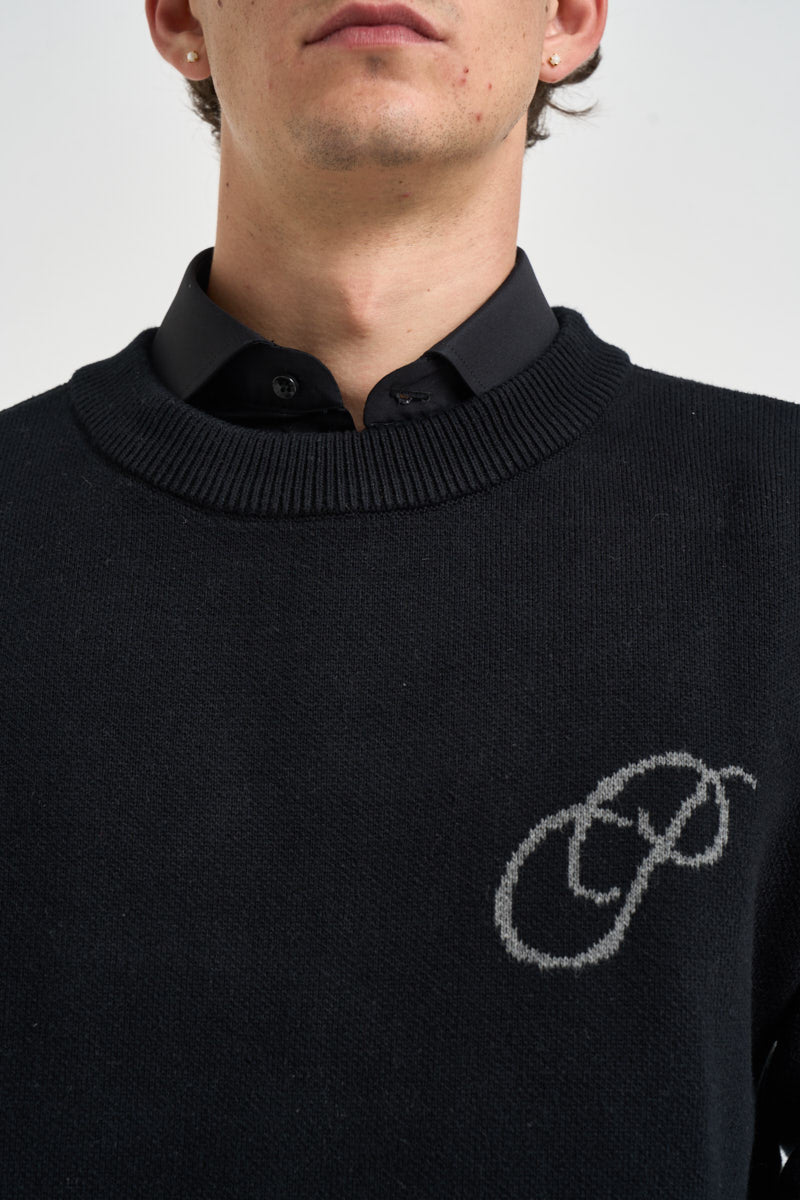 Maglione uomo girocollo nero 1180040 0169 PROHIBITED 