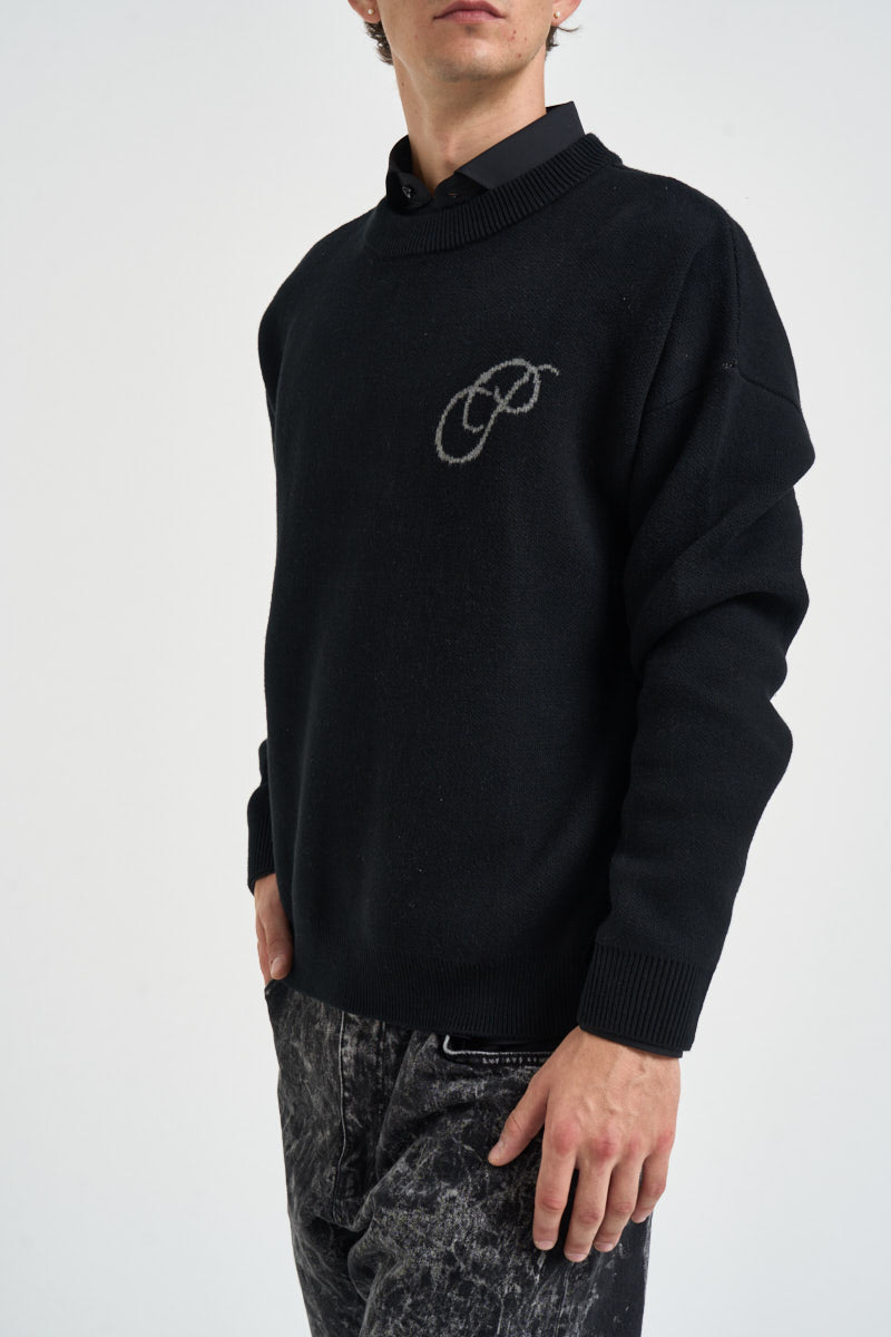 Maglione uomo girocollo nero 1180040 0169 PROHIBITED 