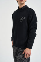 Maglione uomo girocollo nero 1180040 0169 PROHIBITED 
